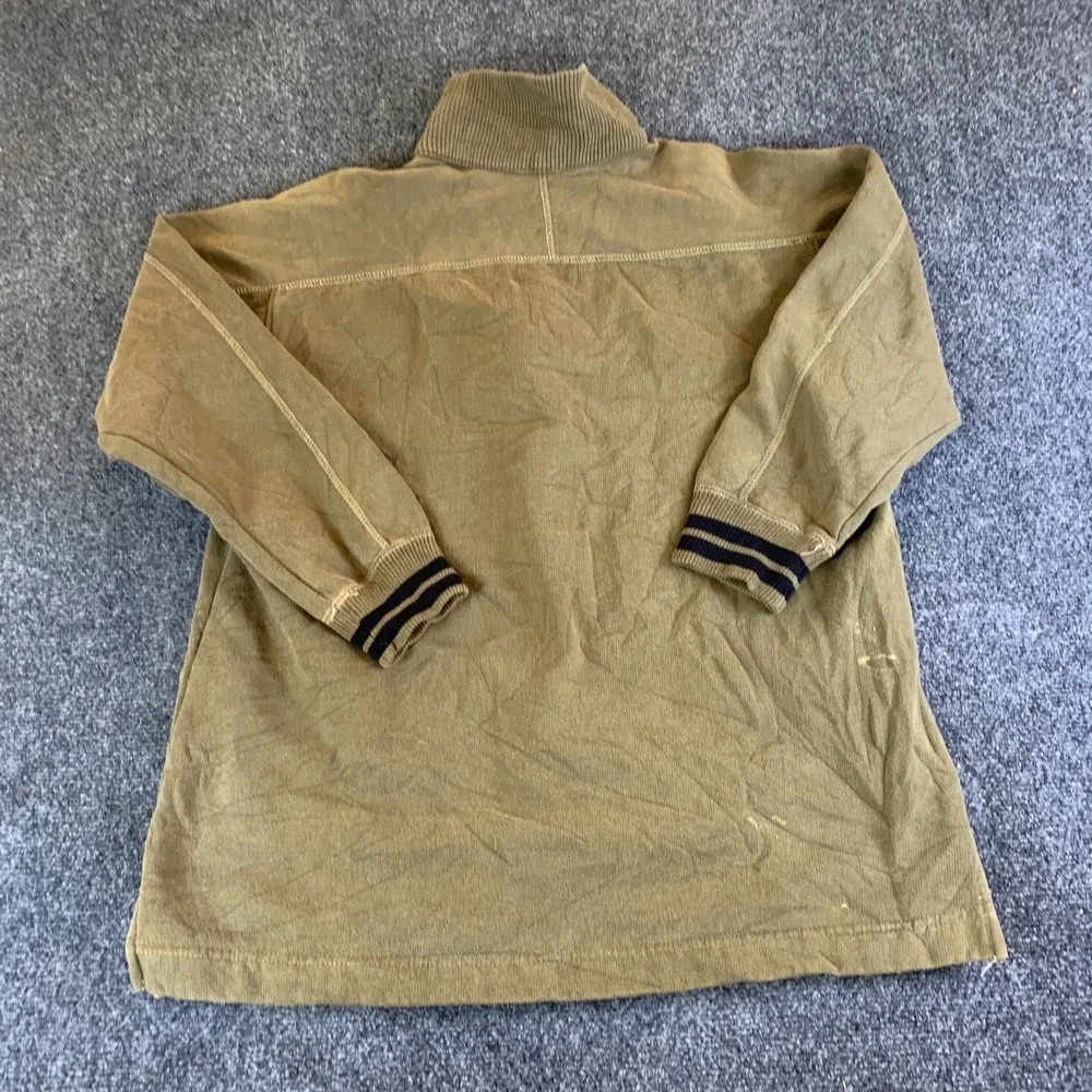 Vintage Levi's 90s Sweatshirt Mens Medium Olive Green Mock Neck Quarter Zip